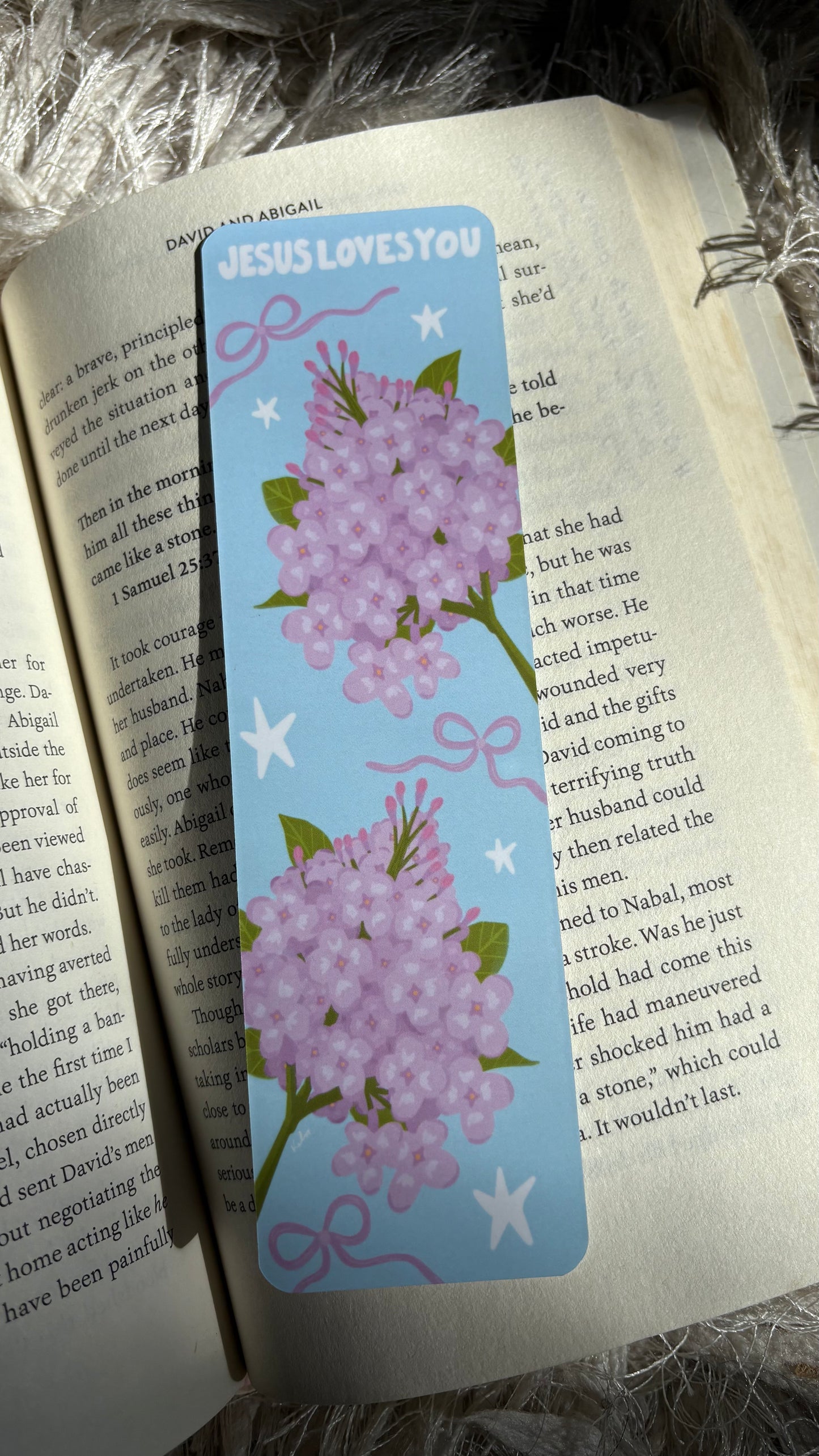 Jesus Loves You Lilac Bookmark