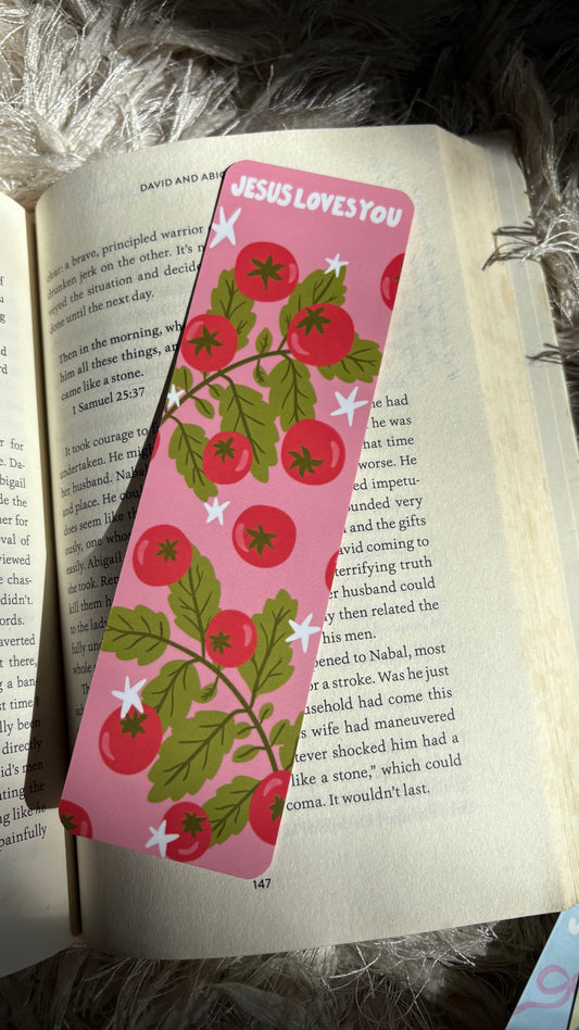 Jesus Loves You Tomato Bookmark